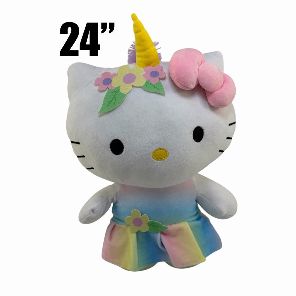 Sanrio Hello Kitty 24” Rainbow 🌈‎ 🦄 Unicorn Plush Doll Large Plush